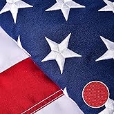 American Flag for Outside 4x6 Ft - TearProof Series Outdoor Use US Flags - Long Lasting, Fade Resistant - Thick Spun Polyester USA Banner - High Wind United States Flag - Embroidered Stars, Sewn Stripes, Brass Grommets