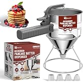 Tuauoe 40oz Pancake Batter Dispenser with Squeeze Handle, Space Gray | Stainless Steel Material, Durable &amp; Leak-Free, Great for Pancakes, Cupcake, Waffle or Any Baked Goods