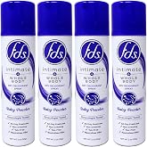 FDS Intimate + Whole Body Dry Deodorant Spray, Baby Powder, 2 OZ - 4 Pack