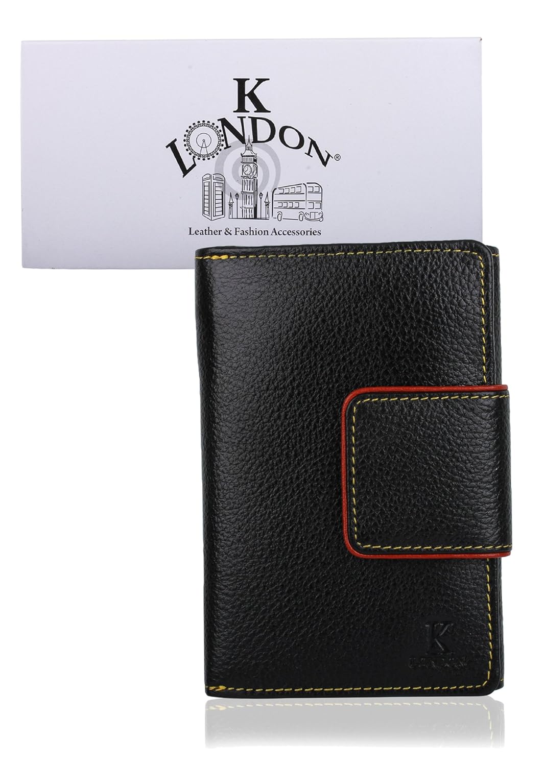 k london women's leather malden rushett clutch wallet (black)