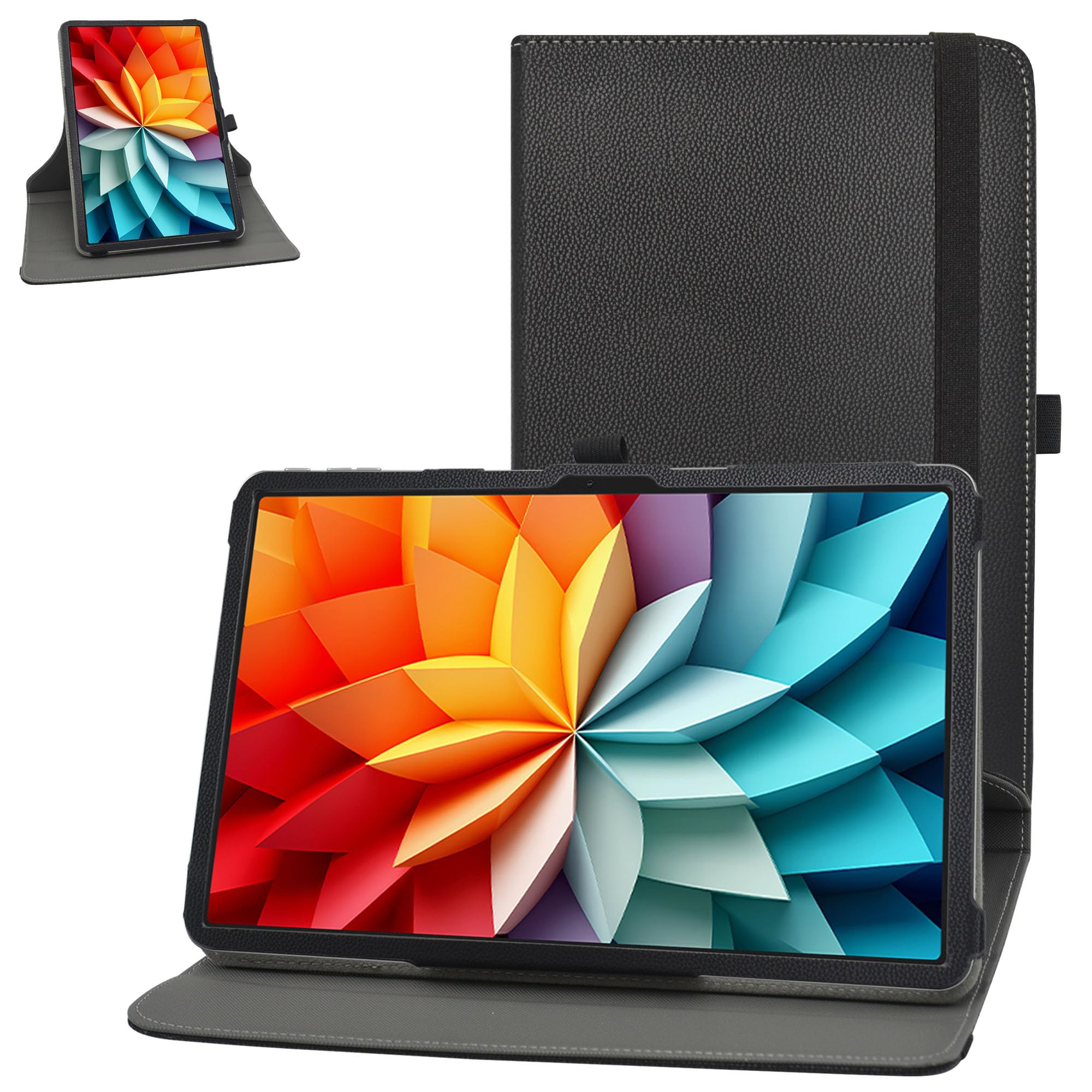 Photo 1 of MAMA MOUTH for DOOGEE T36 Rotating Case,Blackview Mega2 Case,360 Degree Rotary Stand with Cute Pattern Cover for DOOGEE T36 /Blackview Mega2 /Mega2 WiFi 12" Tablets,Black