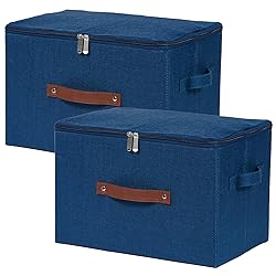 VinneGenzz 2 Pack Storage Bins with Zipper Lid