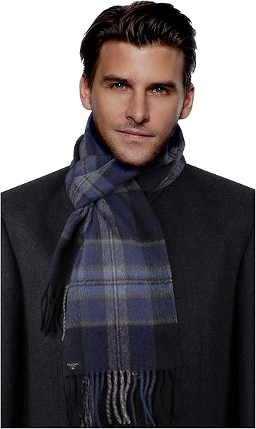 Cashmere And Wool Cashmere Winter Scarf Men S Scarf Cashmere Scarf Men S Scarf Wool Tartan Check Pattern Blue Black Amazon De Bekleidung