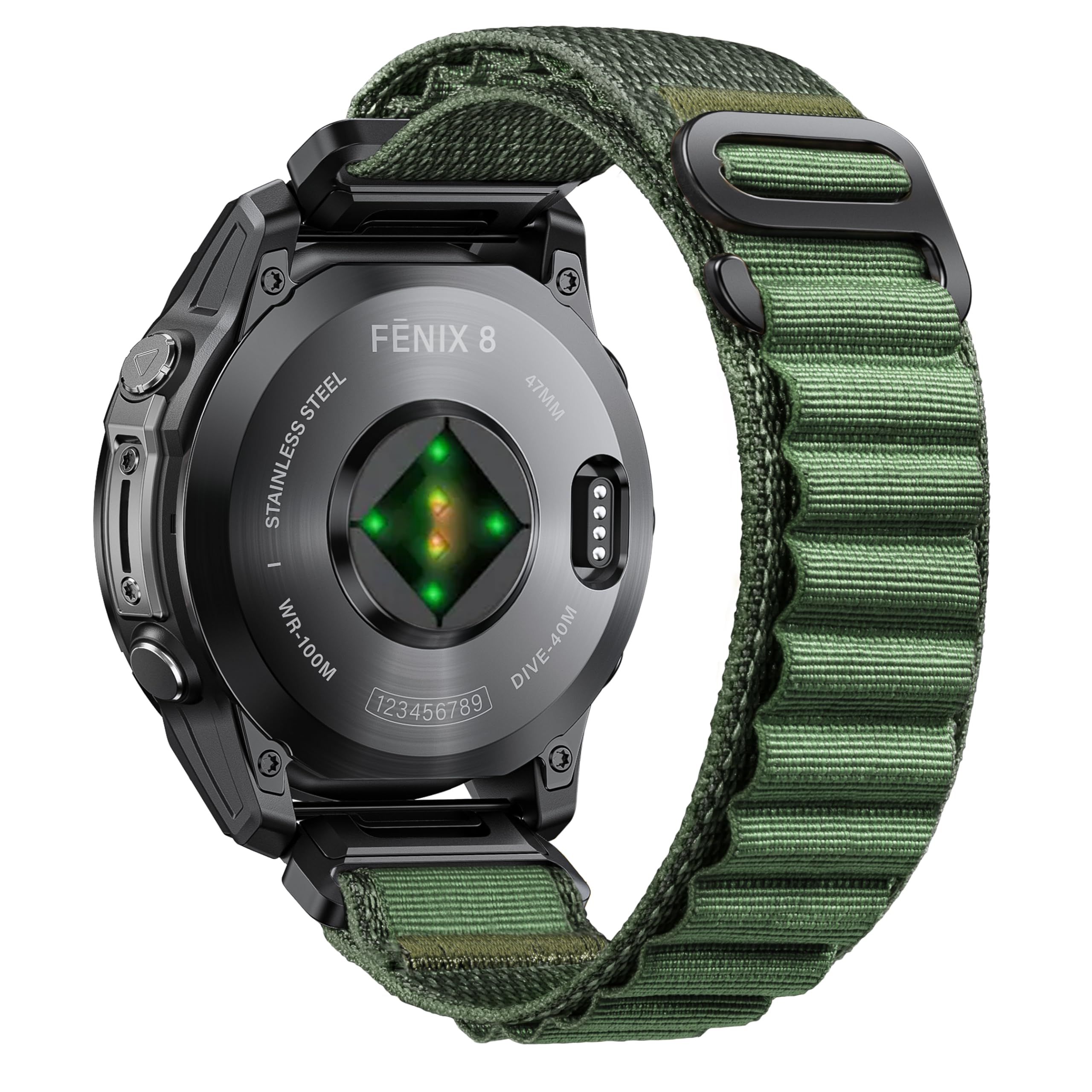 Photo 1 of Alpine Loop Nylon Watch Band Compatible with Garmin Fenix 5 / 6 / 7 / 8 47mm, Quickfit 22mm Rugged Watch Bands for Garmin Epix Gen 2 / Fenix 7 Pro / 6 Pro / 5 Plus, for 935 / S62