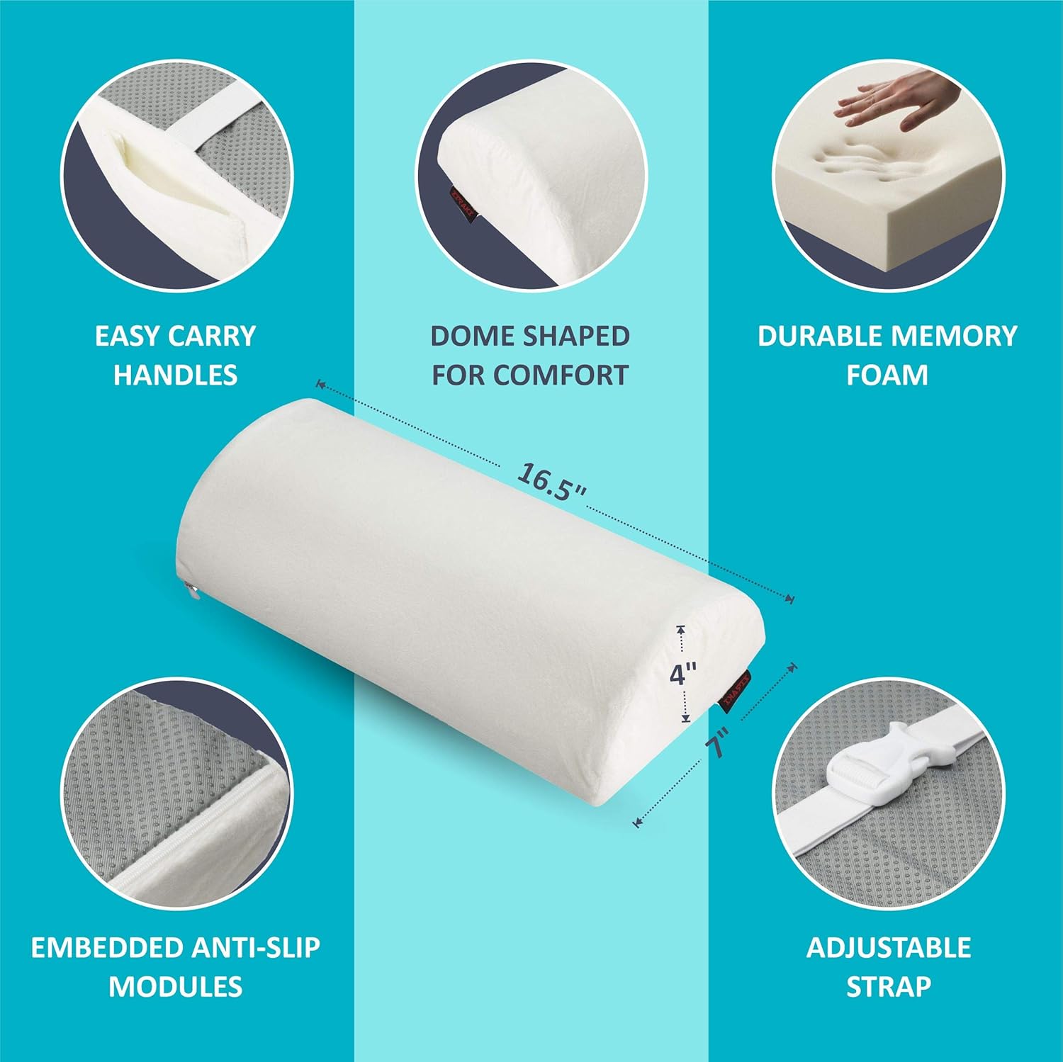 Memory Foam Pillow Supports Back, Head, Leg Knee Pain Relief, Bed, Chair seat Foot Rest Under Desk Cushion Sciatica Pregnancy Hip & Joint surgery Better Circulation Gentle Comfort, Alleviates Pressure: Home & Kitchen
