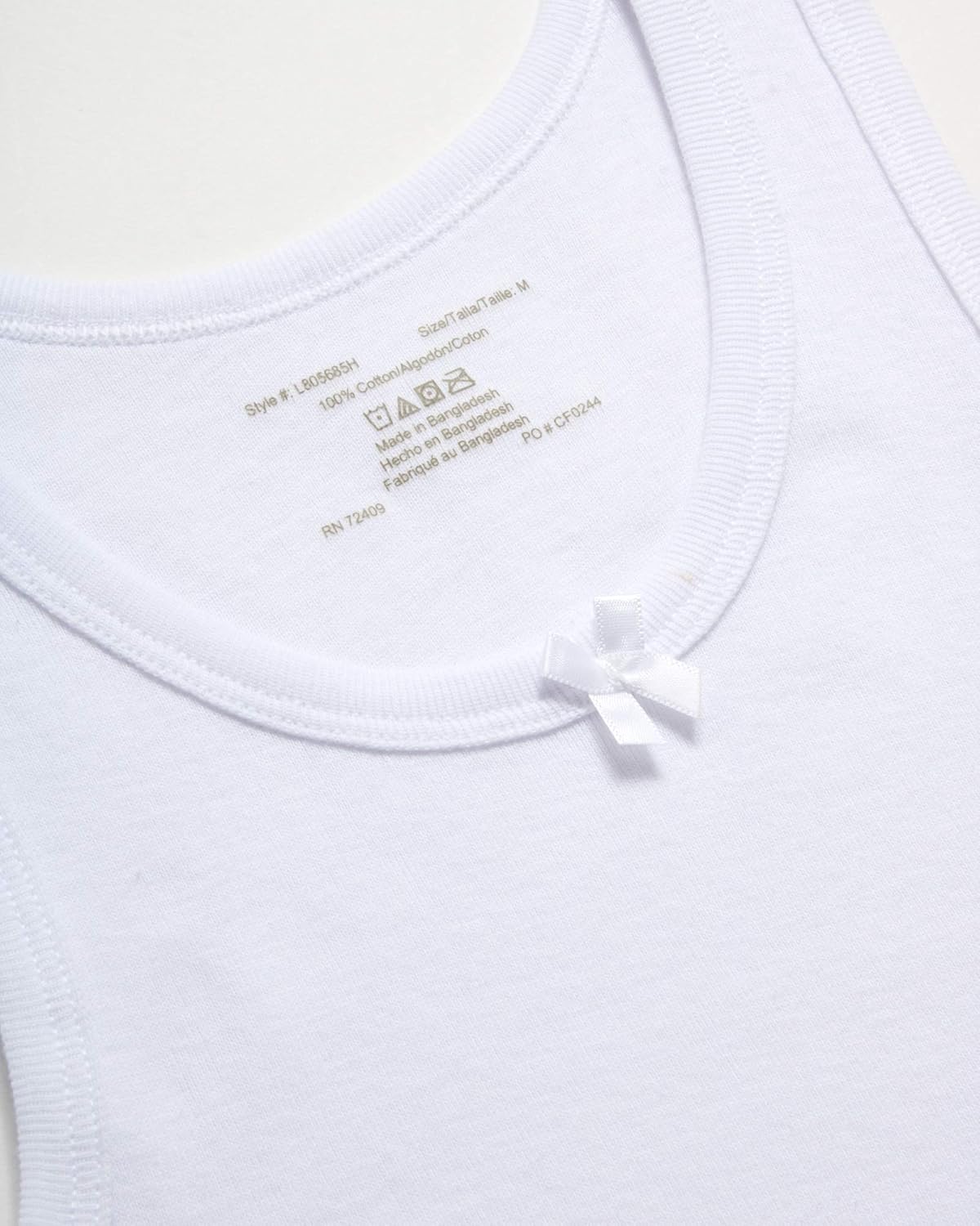 Rene Rofe Girls White Undershirt Tank Top - Supersoft Tagless Snug Fit (6 Pack): Clothing