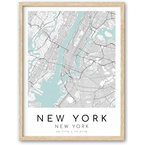 Amazon.com: New York City Downtown Map Wall Art New York