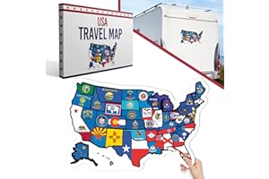 LUSHLEAF DESIGNS RV State Map Sticker Travel Map - 11" x 17", Explore & Mark States Visited - Interior/Exterior UV-Protected Fade Resistant USA Map Decal - Essential Motorhome, Camper & Van Life Accessory