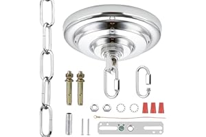 MAYOMAJO 5-5/16 Inch Light Canopy Kit with 6 Feet Hanging Chain, Heavy Duty, Replacement Cover Plate for Chandelier, Pendant Light, Swag Light, Ceiling Fan, Flower Basket or DIY Projects (Chrome)