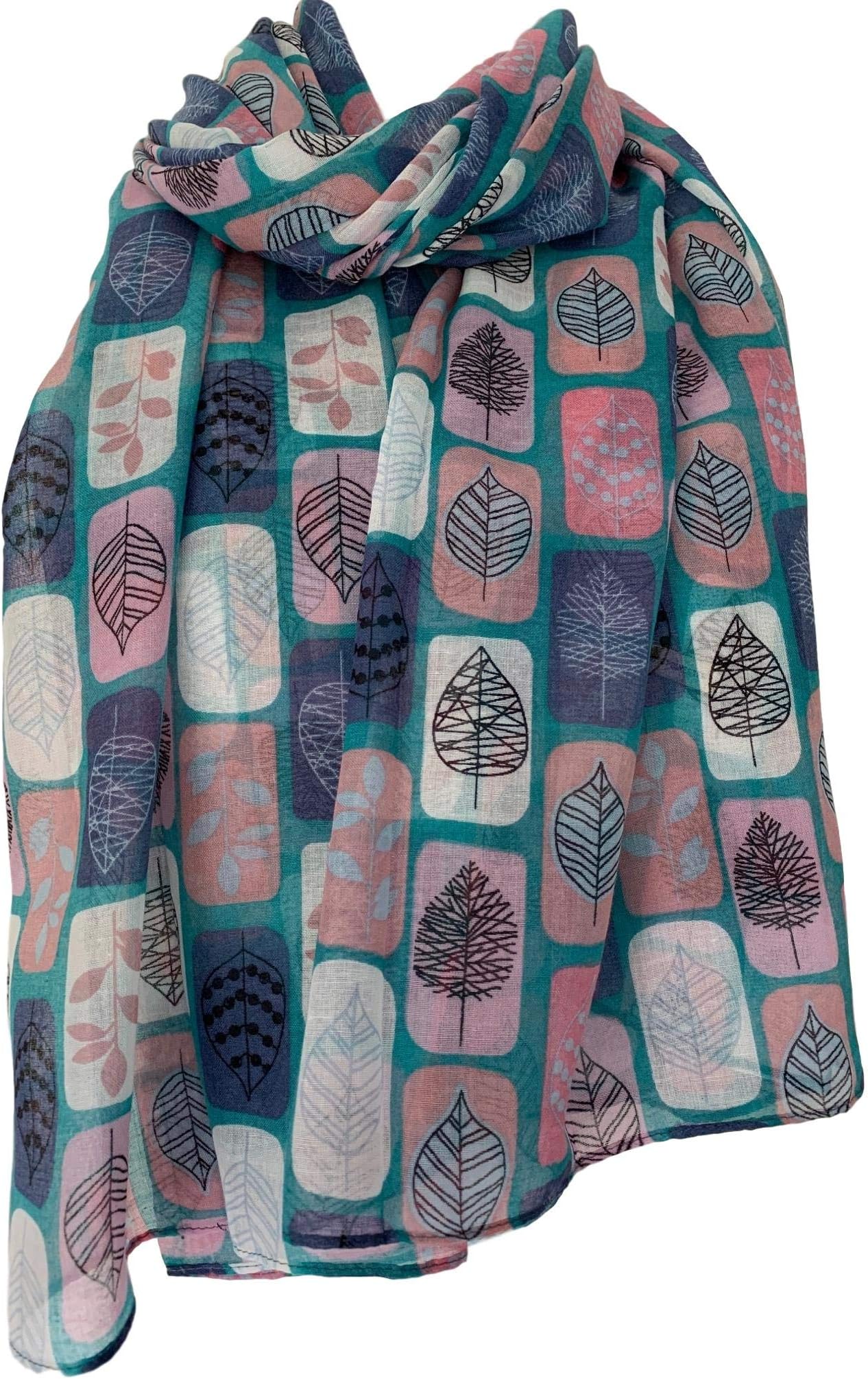 Scarf Leaf Abstract Floral Leaves Print Ladies Wrap Shawl Sarong