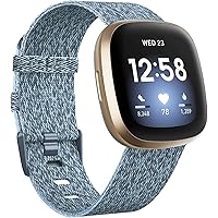 EZCO Bands Compatible with Fitbit Sense/Versa 3, Soft Woven Fabric Watch Strap Women Man Breathable Replacement…