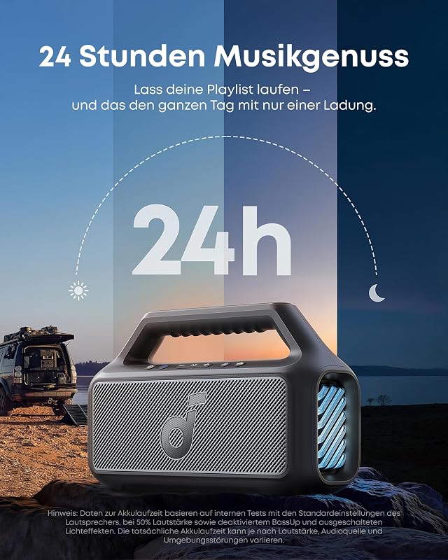 by Anker Boom 2 Outdoor-Lautsprecher, 80W, Subwoofer, BassUp 2.0