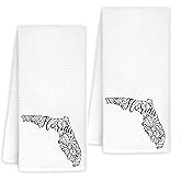 InnoBeta Florida Gifts, Kitchen Towel 2 Pack, 16x24 in Microfiber Dish Tea Towel