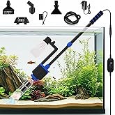 AQQA DC 36W Electric Aquarium Vacuum Gravel Cleaner 6-in-1 Multifunctional Fish Tank Cleaning Kit for Remove Dirt, Change Wat