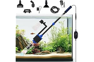 AQQA DC 36W Electric Aquarium Vacuum Gravel Cleaner 6-in-1 Multifunctional Fish Tank Cleaning Kit for Remove Dirt, Change Water, Wash Sand, Turtle Water Shower, Water Circulation with Adjustable Power