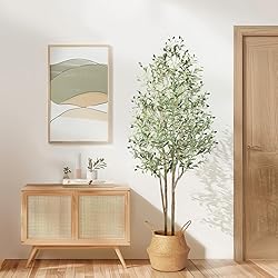 Alupssuc Tall 7ft Artificial Olive Trees, Faux