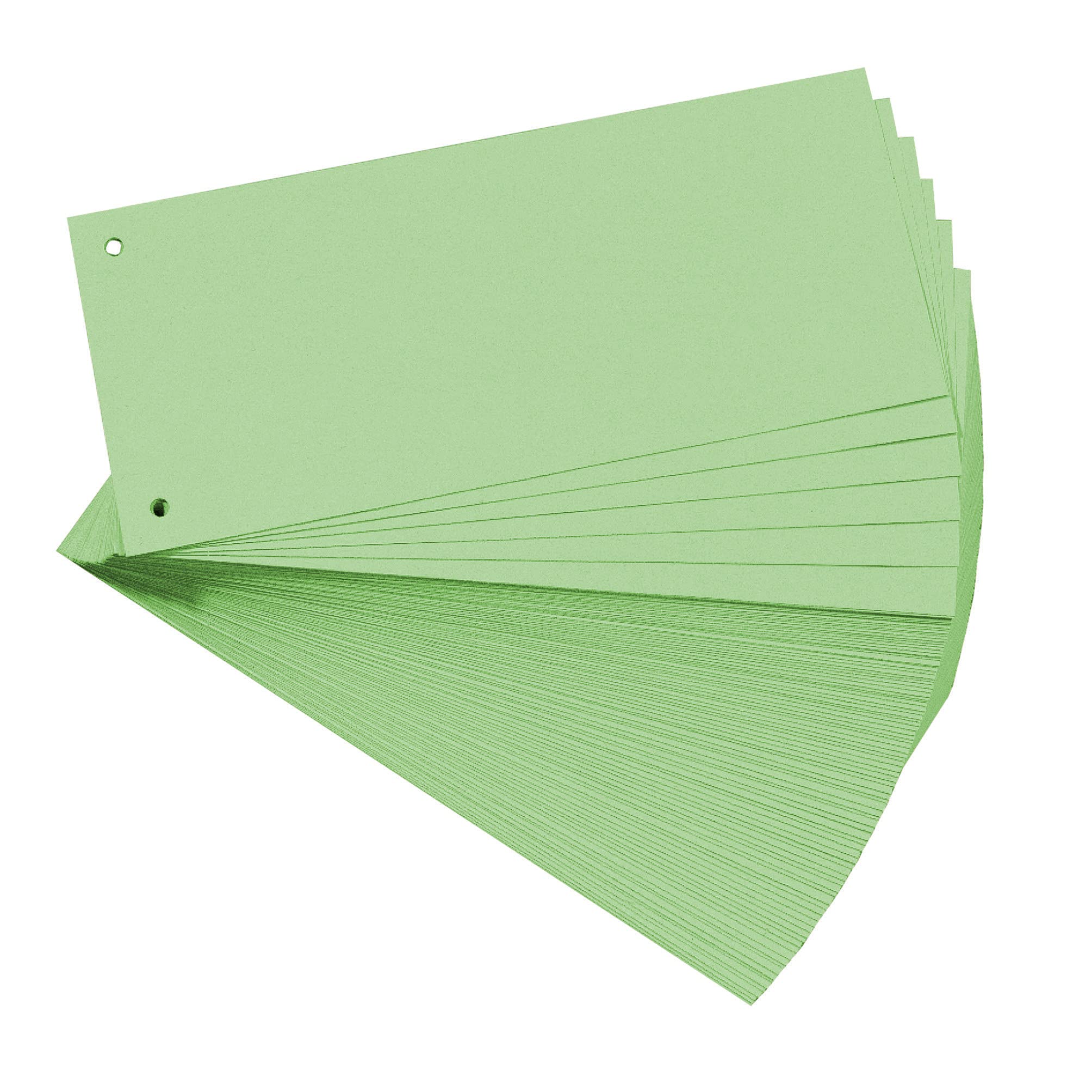 Exacompta - Ref 13345B - Bristol Card Punched Dividers (Pack of 100) - 105 x 240mm, 180gsm Paper, 2-Hole Punched, Horizontal, Organise A4 Documents - Green Colour