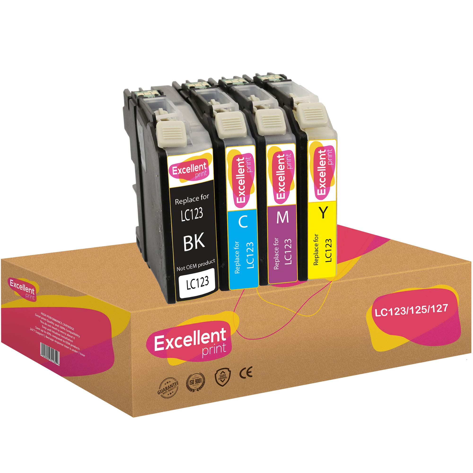 Excellent Print LC123 LC125 LC127 Compatible Ink Cartridges for Brother MFC-J4510DW MFC-J4410DW DCP-J4110DW MFC-J4610DW