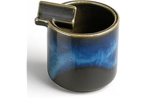 ALOVAK Ceramic Ash Tray - Cute Ashtray for Smokers with Build-in Cigarette Holder for Indoor/Outdoor - Vintage-Inspired Cenicero for Smokers & Gifts - Cool Smoking Accessories