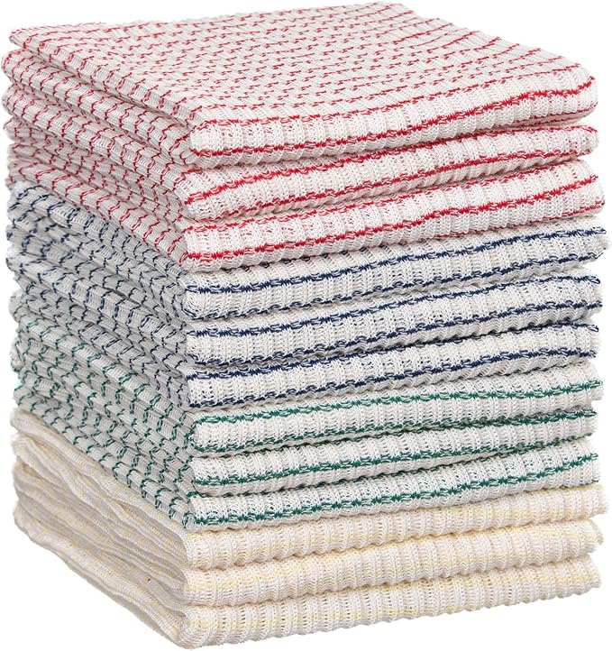 Classic Dish Cloths Set of 12 Colors Vary Home & Kitchen