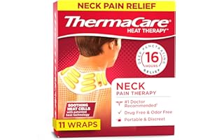 ThermaCare Heat Wraps for Neck & Shoulder Pain Relief, Portable Adhesive Heating Pads with 16-Hour Therapeutic Heat, Drug-Free Muscle & Joint Soothing Patches, Large, (Pack of 11)