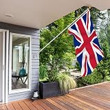 Harrms Flag Pole Kit with Bracket UK Flag Heavy Duty Garden 5FT view 6