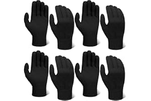 Cozypower 4 Pairs Wool Liner Gloves Winter Outdoor Military Tactical ski Hunting Gloves for Men Cold Weather