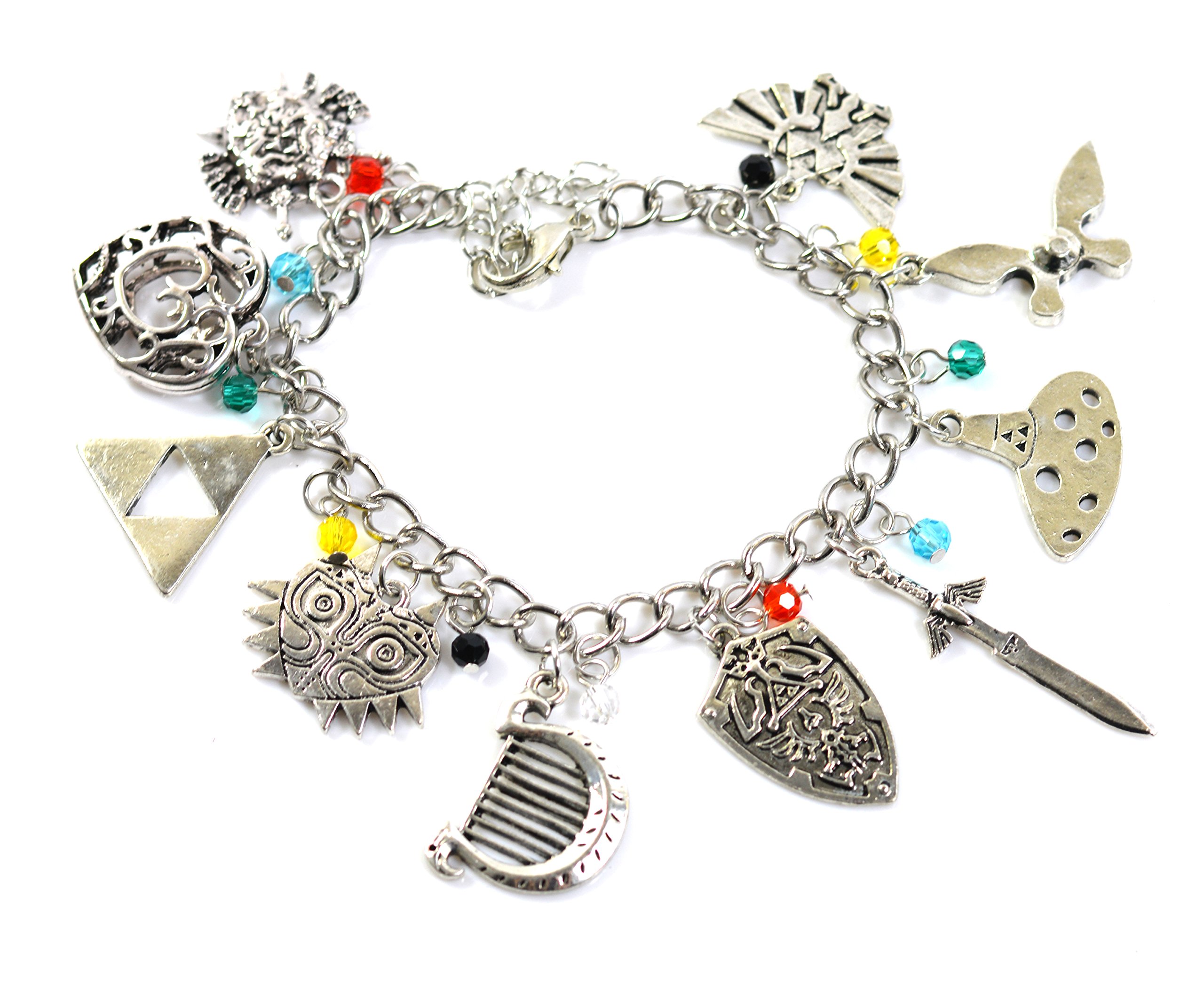 Legend of Zelda Charm Bracelet - Cosplay Accessories - Wind Waker and Triforce Charm