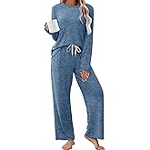 SAMPEEL Pajamas for Women Set Comfy Lounge Sets Two Piece Long Sleeve Cute Pjs Soft Sleepwear Winter Clothing