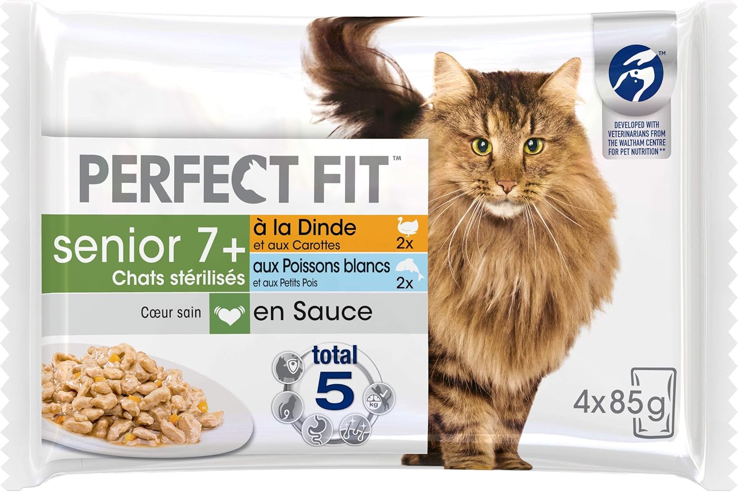 Perfect Fit Senior Sachets Fraicheur Pour Chat Senior Sterilise En Sauce Aux Poissons Et A La Dinde 52 Sachets Repas De 85g Amazon Fr Animalerie