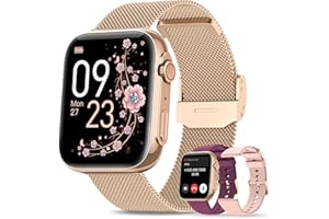 BANLVS Smart Watches for Women, 1.91" HD Fitness Tracker Watch with Blood Pressure/Heart Rate Monitor, Bluetooth 5.3 Make Calls Smart Watch for Android/iOS Phones, IP68 Waterproof Fitness Watch for Women