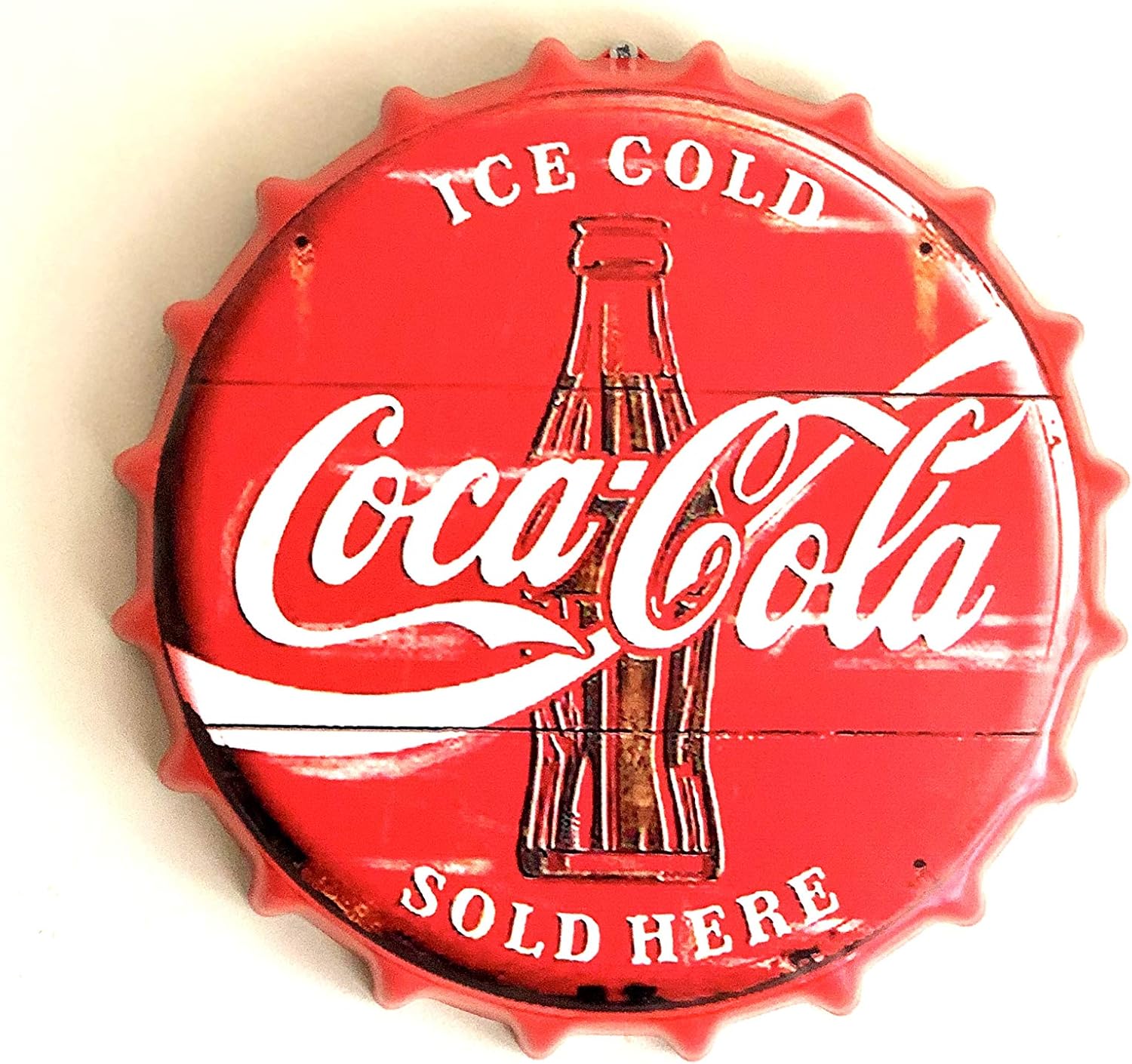N/A Assorted Collections Coca Cola Red Decorative Bottle Caps Metal Tin