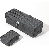 CAMPINGMOON Tool Bag with Dual Compartments, Mesh Pocket, MOLLE System, Gear Pouch, and Padded Structure – Smart Storage for Pegs, Hammers, and Small Gear, Black BK-40