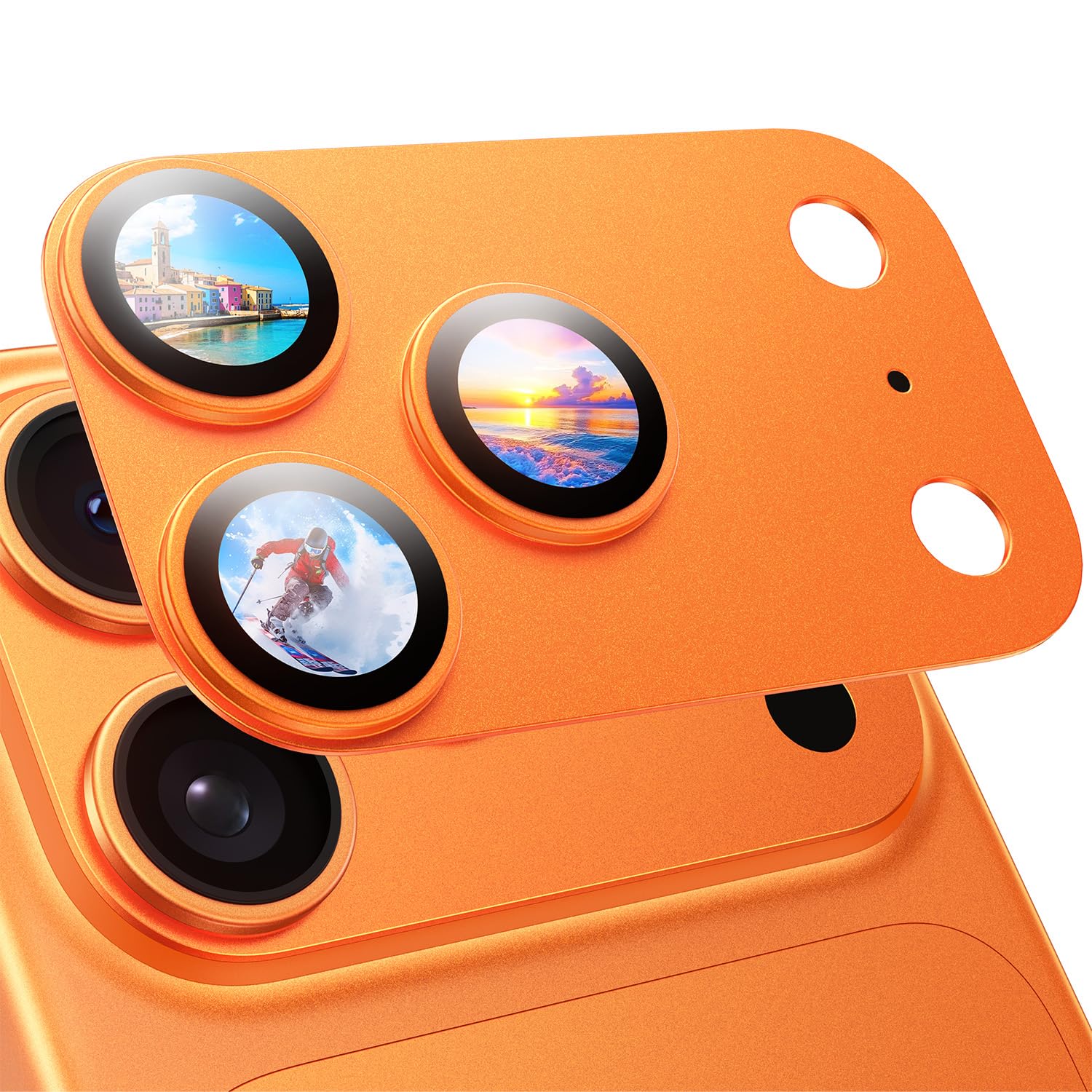 Photo 1 of MAGIC JOHN 2 Pack Camera Lens Protector for iPhone 17 Pro, Full Coverage, Metal Aluminum Alloy Camera Lens Film, HD Clear, Scratch Resistant, Case-Friendly,Orange