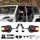 MAIKER Mirrors Doors Off with Light Compatible with Jeep Wrangler JL Gladiator JT 2024-2025, Wrangler JL Side View Mirror, Wider View Mirrors Doors Off No Shaking
