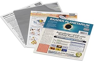 BAADER PLANETARIUM Baader AstroSolar Solar Film for Telescopes, Cameras, & Binoculars | Safely View & Image The Sun for Solar Eclipses — Eco Size 140x155mm (5.5x6.1) # 2459286