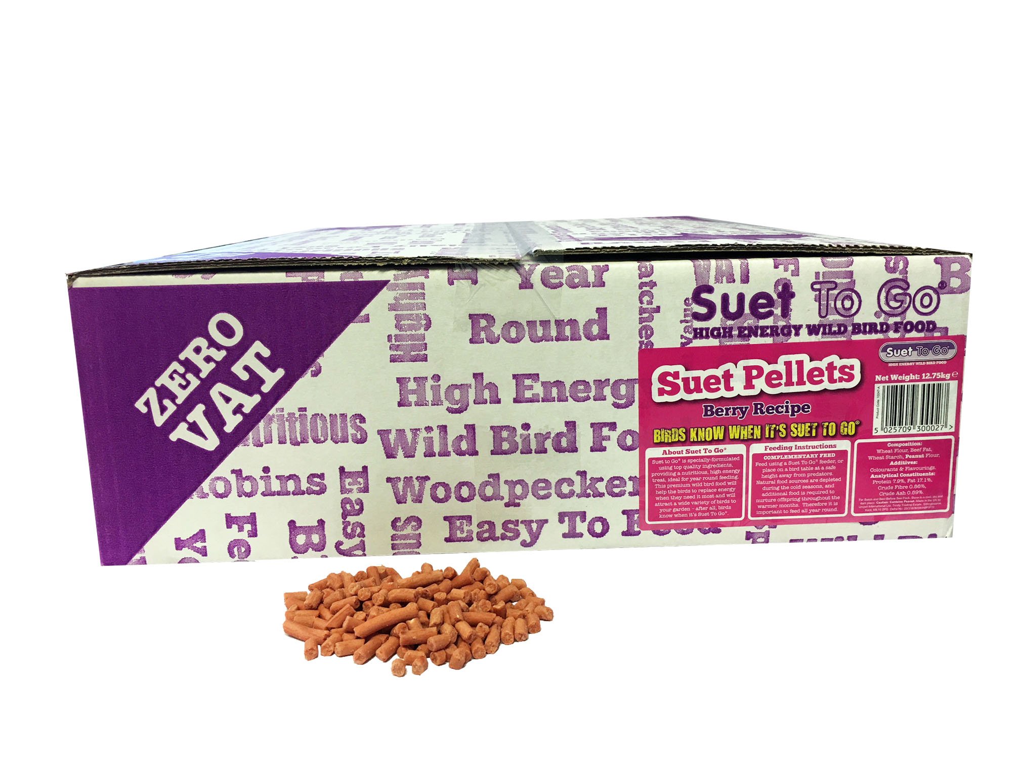 Suet To Go Berry Suet Pellets Wild Bird Treat, 12.75 kg