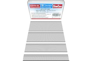 SimCos 18 Gauge 304 Stainless Steel Brad Nails 18 GA Nail Gun Nails Assorted and Small Finishing Nails for Pneumatic, Electric Brad Nailer (5/8"+1"+1-1/2"+2" -800pcs)