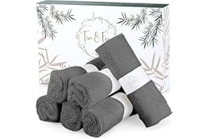 Tia & Fey Face Cloth Soft Wash Cloths for Face Set of 6 Face Towel Gentle on Sensitive Skin Women Makeup Remover Reusable Washcloths 10 x 10 (Grey)