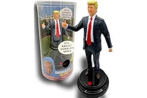 OUR FRIENDLY FOREST Talking Donald Figure Speaks Multiple Lines in the Presidents Real Voice - Trump Christmas Merchandise, USA Bobblehead, Unique White Elephant Gifts & Funny Secret Santa - Political Office Desk Decor