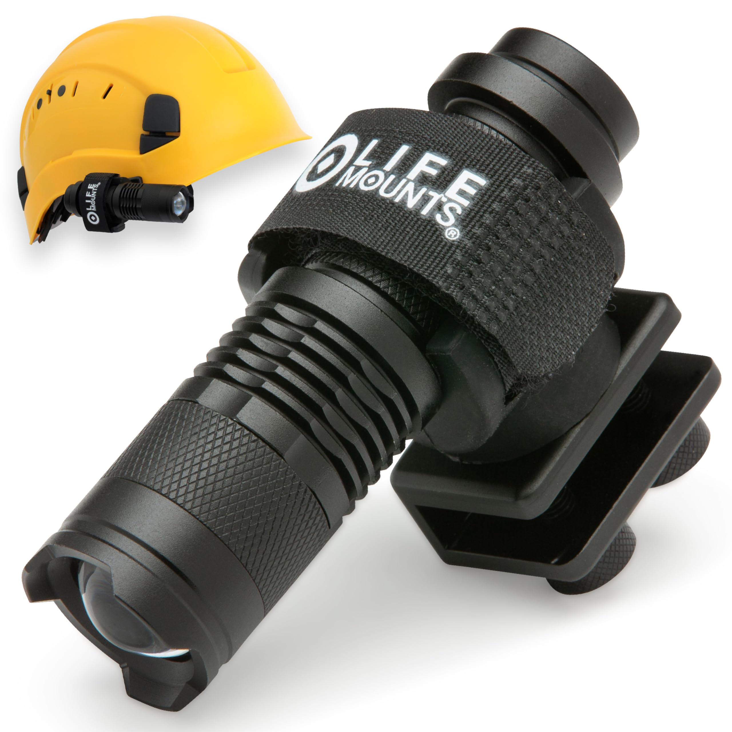 Photo 1 of Life Mounts LED Tactical Helmet Light - Illuminates 1000 Feet Ahead - Military and Construction Flashlight with Full 360 Rotation - Weatherproof and Shock-Proof - Easily Detaches for Hand-Held Use