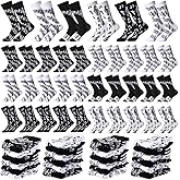 Croknit 48 Pairs Music Socks for Men Bulk Novelty Funny Music Lover Note Socks Gift for Christmas Birthday Party Favor