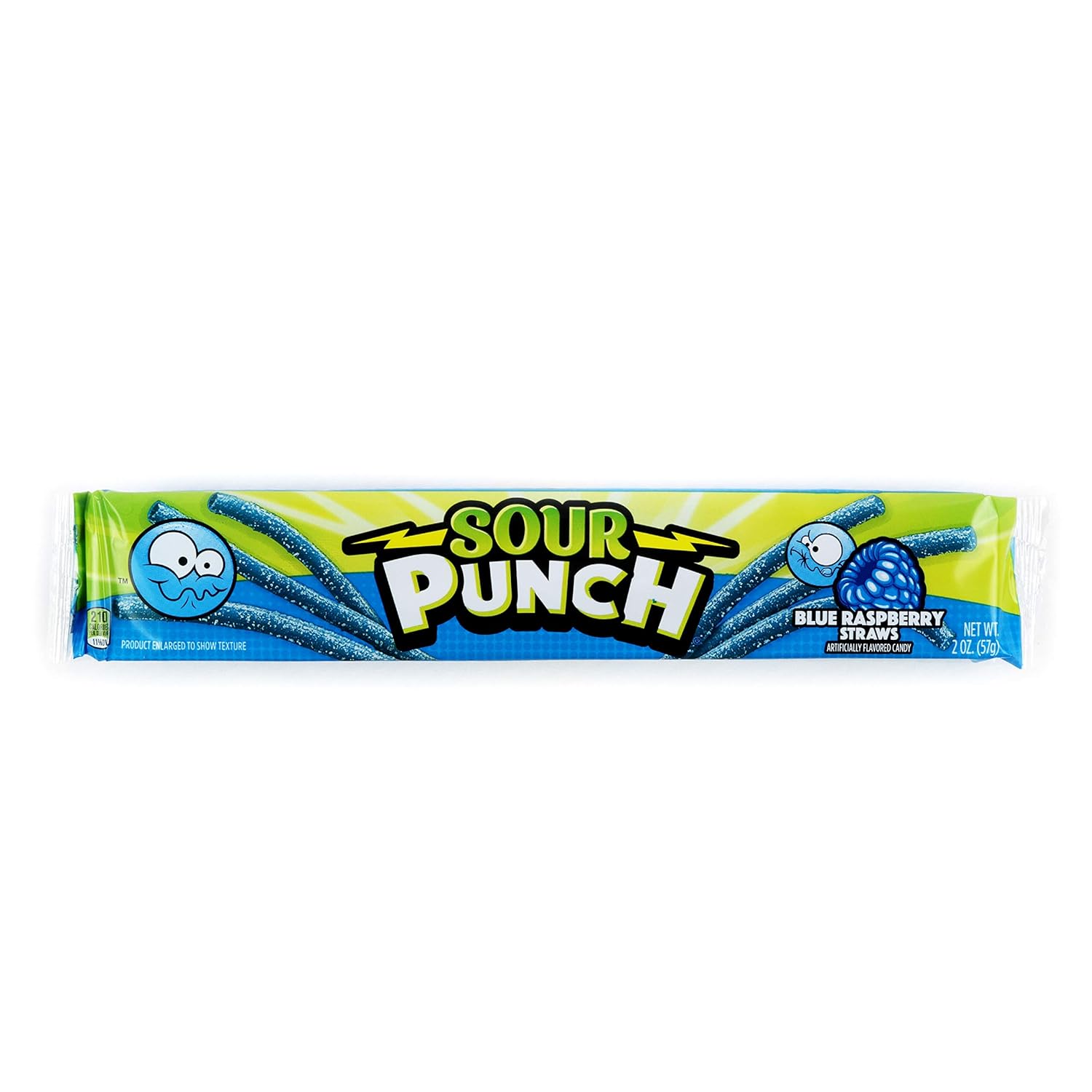 Sour Punch Straws, Sweet & Sour Blue Raspberry Flavored Soft, Chewy Candy, 2oz Tray (24 Pack) : Candy : Grocery & Gourmet Food