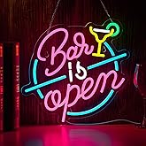 Bar Open Neon Sign for Wall Decor Open Beer Home Bar LED Light up Signs with Dimmer for Pub Party Man Cave Room Art Decor Gift