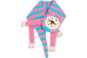 PEPPERCORN KIDS Kids Animal Character Double-Layer Knitted Scarf - Fun Critter Design for Children All Ages