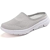 BIFINI Womens Backless Sneakers Mesh Slip-on Mule Shoes Breathable Slippers