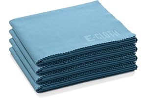 E-Cloth 4-Pack Glass Polishing Cloth - Sustainable Microfiber Glass Cleaning Cloth Set, Window and Mirror Cleaner Wipes, Washable and Reusable, 100 Wash Promise - Alaskan Blue