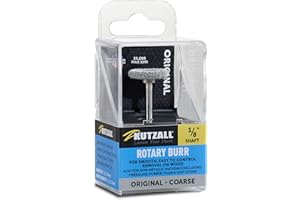 Kutzall Original Rotor Saw Burr, 1⁄8" Shaft, Coarse - Wood Carving Bit for Dremel, Foredom, DeWalt, Milwaukee. Abrasive Tungsten Carbide, 3⁄4" (19mm) Dia. X 1⁄8" (3.1mm) Length, RS-34-E