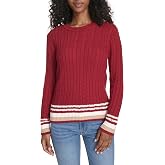 Tommy Hilfiger Women's Cotton Crewneck Cable Sweater