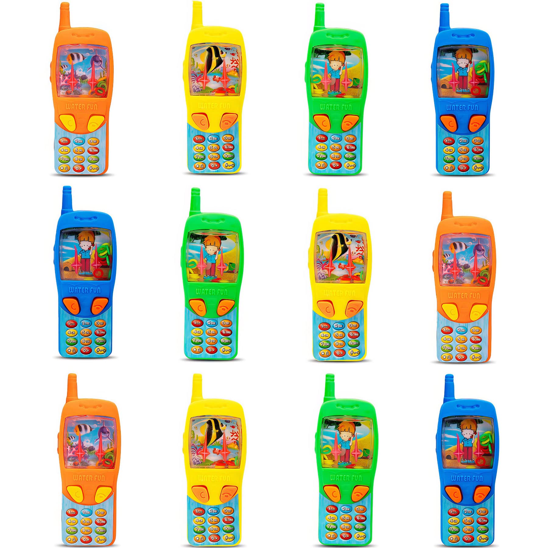 ArtCreativity 4 Inch Cellphone Water Ring Game - Pack of 12- Colorful Handheld Phone Game for Kids - Fun Birthday Party Favors for Children, Contest Prize - Great Gift Idea for Boys, Girls, Toddlers